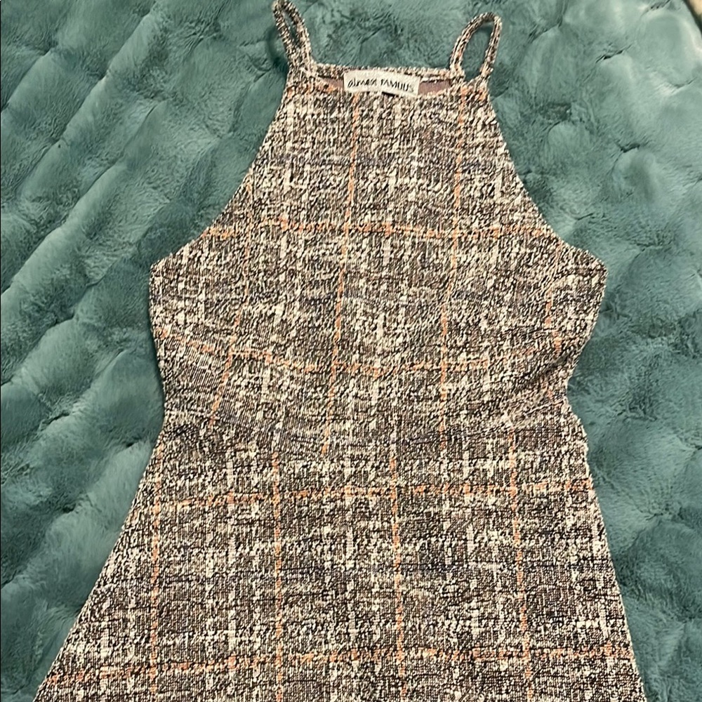 Almost Famous-Tweed Mini Halter Dress